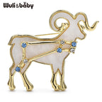 PENDRA Zodiac Star Rhinestone Goat Brooch