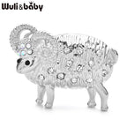 PENDRA Lovely Rhinestone Sheep Brooch