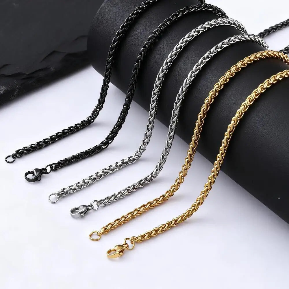 PENDRA Wheat Black Chain Necklace