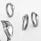 PENDRA Snake Animal Ouroboros Steel Ring
