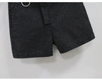 Rhinestone Shorts Women Wide Leg Shorts High Waist Sexy New Fashion Elastic Waist Diamond Casual Hot Pants Female belt