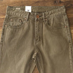 Cowboy Korean Goods Retro Yellow Mud Dyed Small Straight Jeans Men's Spring and Autumn Khaki Ami Kaji Washed Casual Trousers