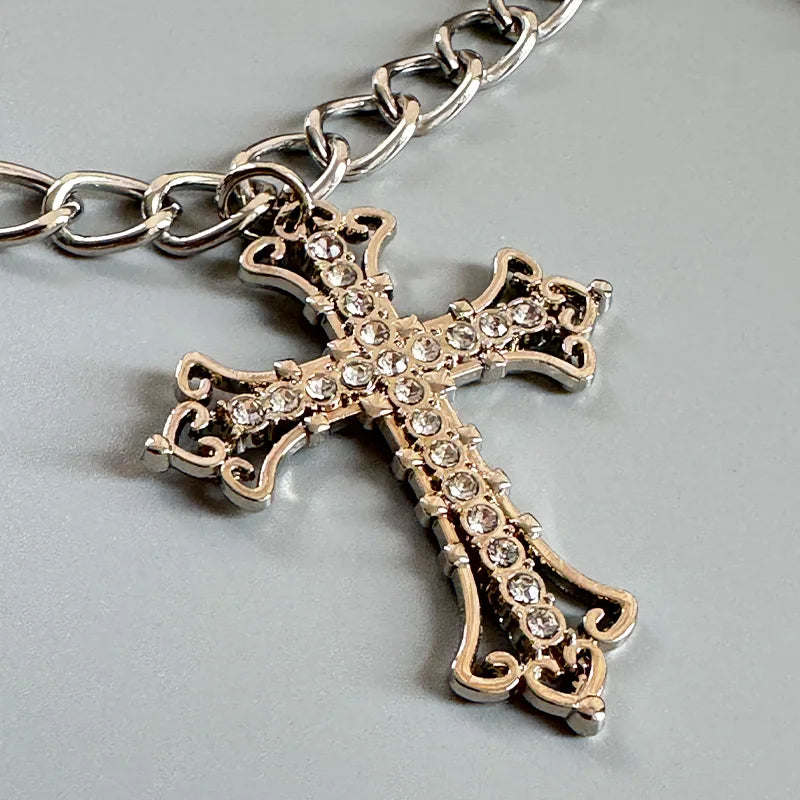 Vintage-Inspired Multi-Layer Metal Waist Chain With Hollow Cross Pendant - Sexy Body Accessory For Women Necklaces For Women