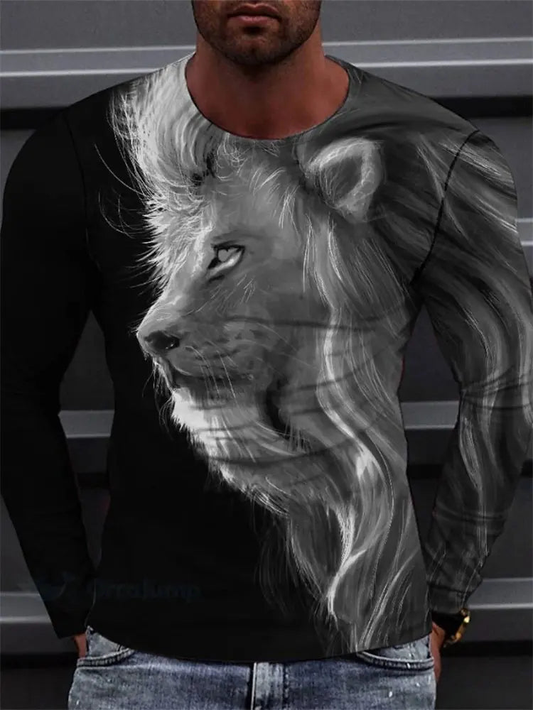 PENDRA Long Sleeve Tiger Print T-Shirt