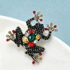 PENDRA Mossfrog Alloy Rhinestone Frog Brooch