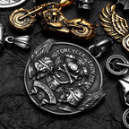 PENDRA Motorcycle Rider Route66 Steel Necklace