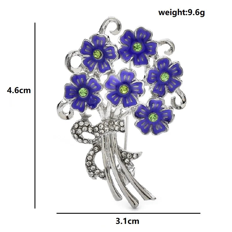 PENDRA Eterna Crystal Flower Bouquet Brooch
