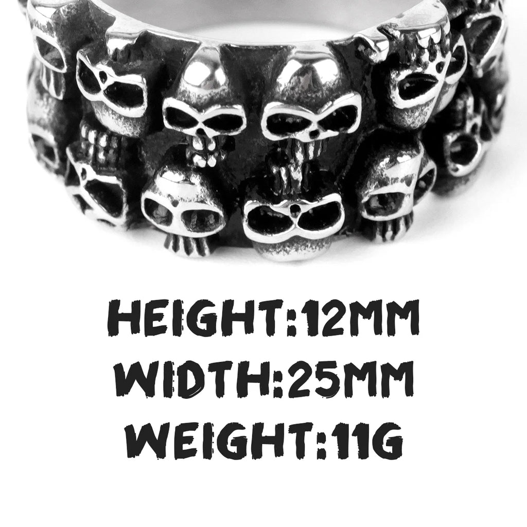 PENDRA Rock Domineering Multiple Steel Ring