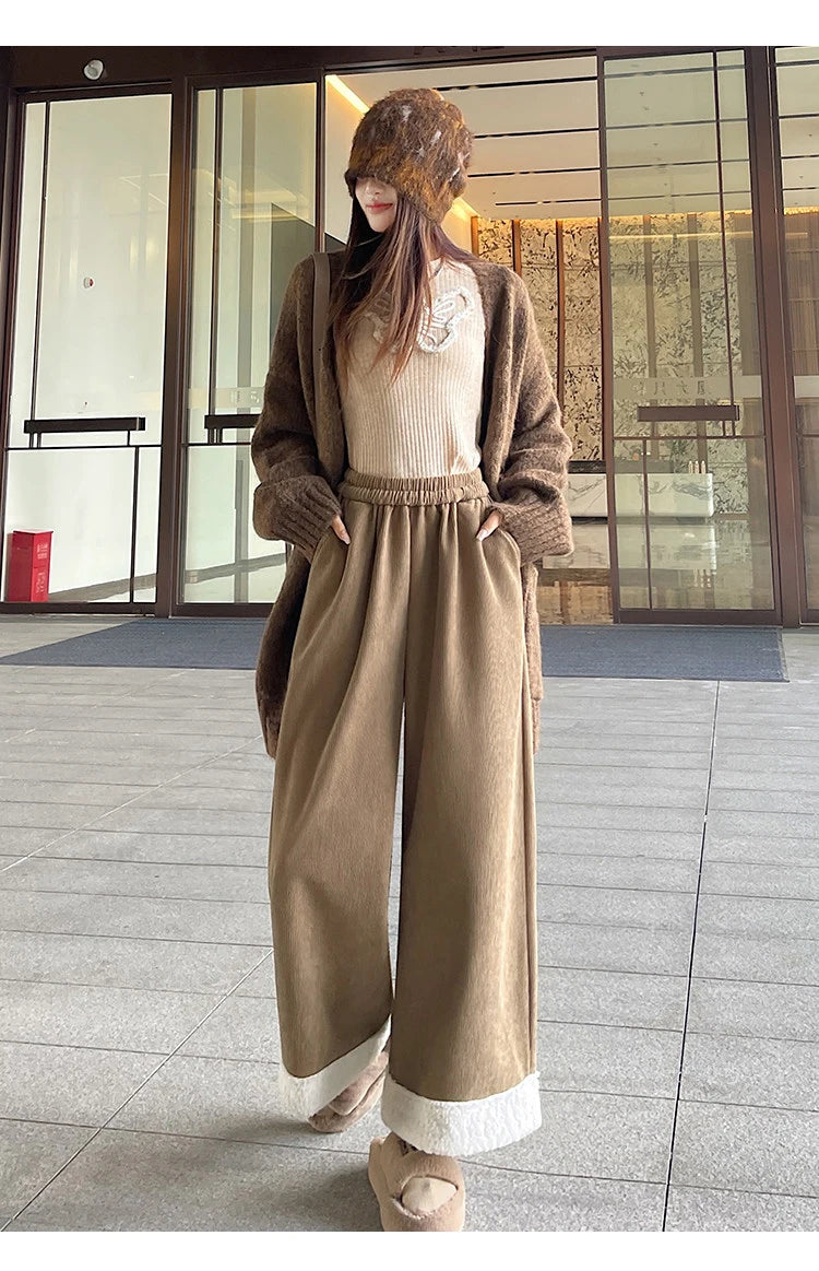 PENDRA Corduroy Splicing Lamb Pants
