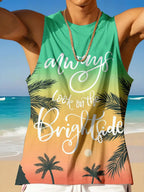 PENDRA Sleeveless Palm Print T-Shirt