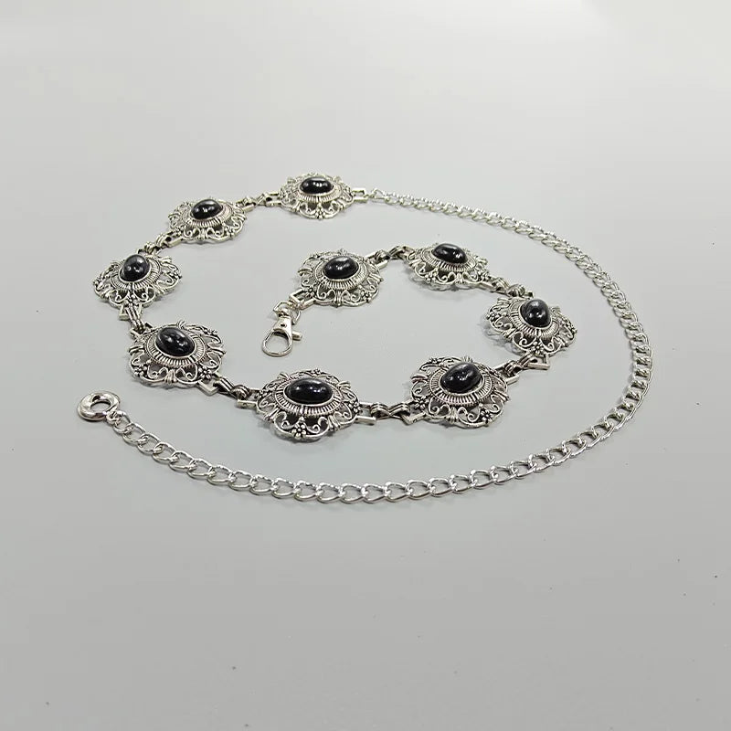 PENDRA Miraora Black Gothic Waist Chain Belt