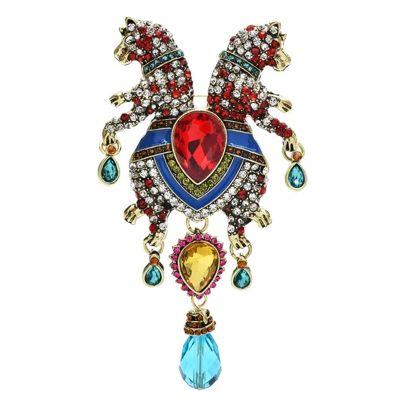 PENDRA Folibird Leaf and Bird Brooch