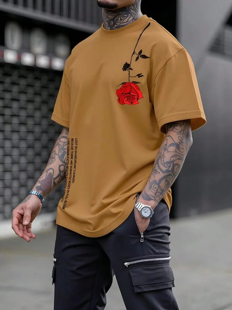 PENDRA Rose Alphabet Print T-Shirt