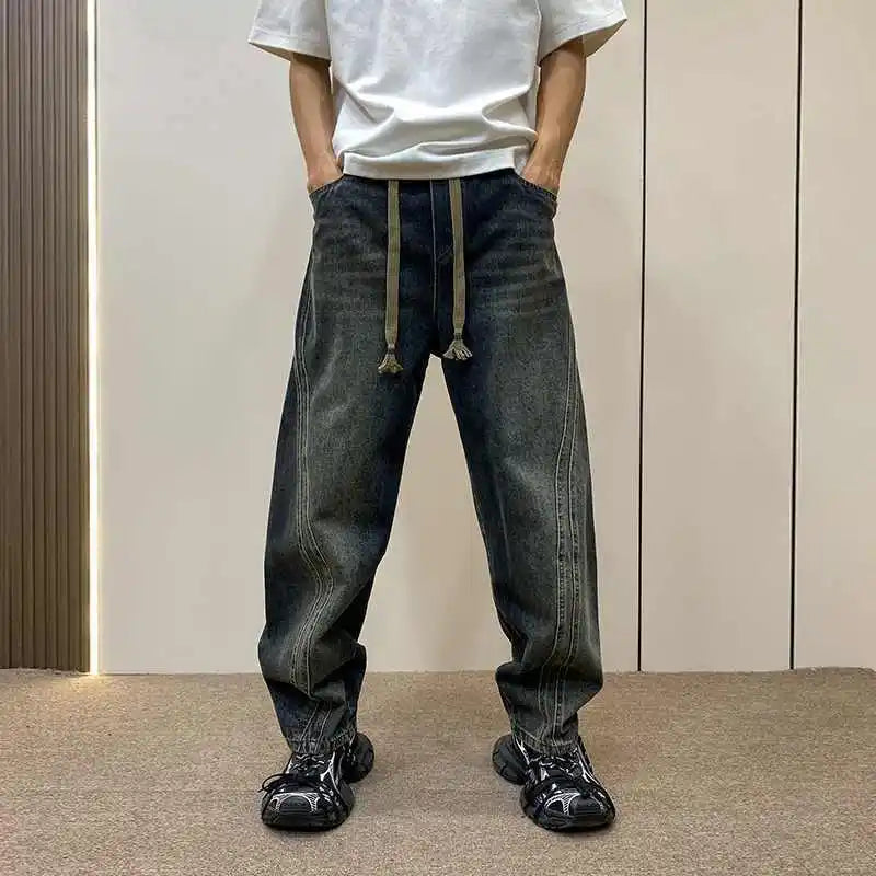 PENDRA Washed Straight Wide Pants