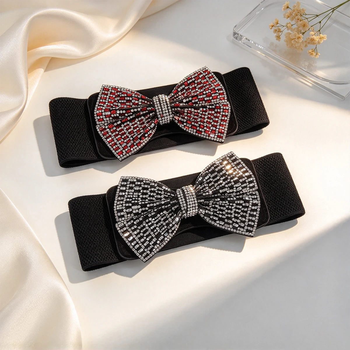 PENDRA Seraorae Rhinestone Pearl Wide Corset Belt