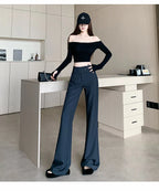 Advanced style suit pants women autumn high waisted slim fit versatile hanging down feeling casual and wide leg pants