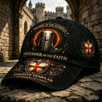 Templar Baseball Cap | Templar Order Faith Guardian Medieval Crusader Shield Emblem Retro Gothic Style | Ideal Gift for Christia