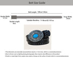 PENDRA Lunaine Leather Turquoise Buckle Western Gothic Belt