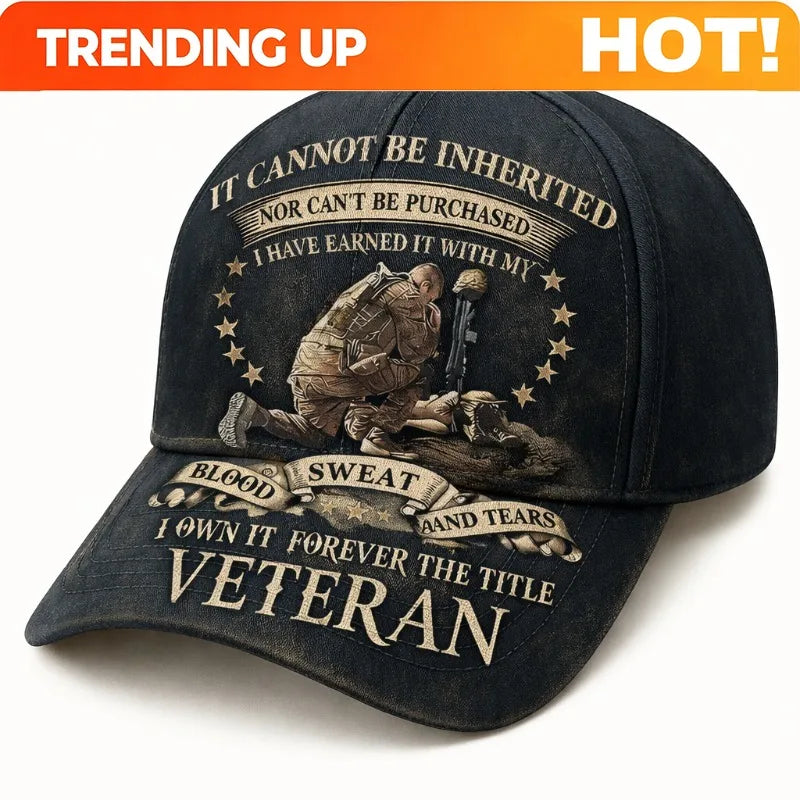 Valuable  Title Cap: Distressed Graphic with Earned Service Legacy Details