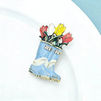 PENDRA Rainbloom Flower Rain Boot Brooch