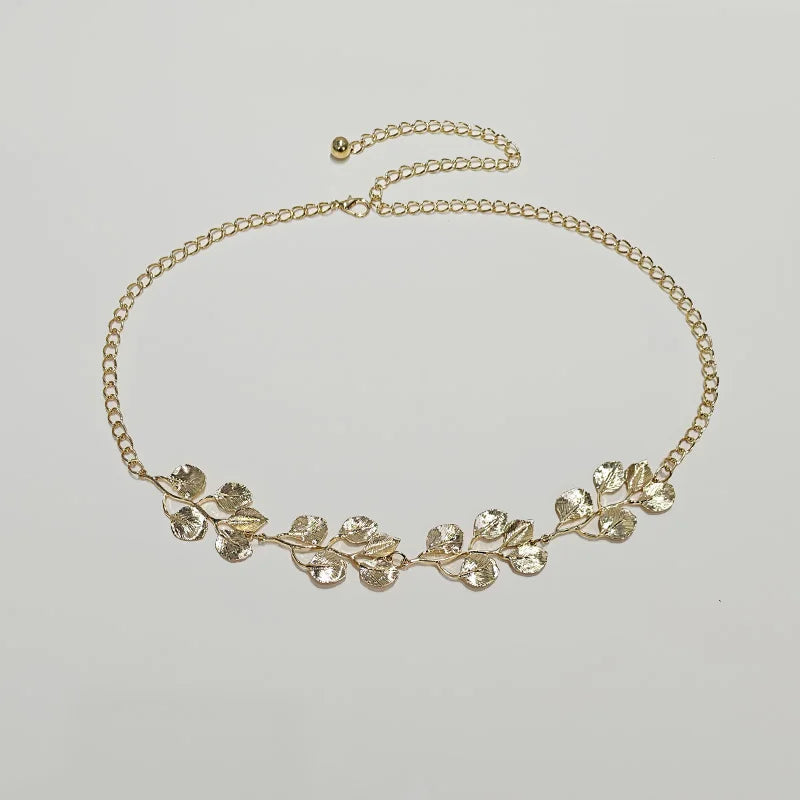 Luxury Designer Belt Female Summer Vacation Petal Flower Elegant Waist Chain for Women Beach Belly Chain Belt Party Body Jewelry