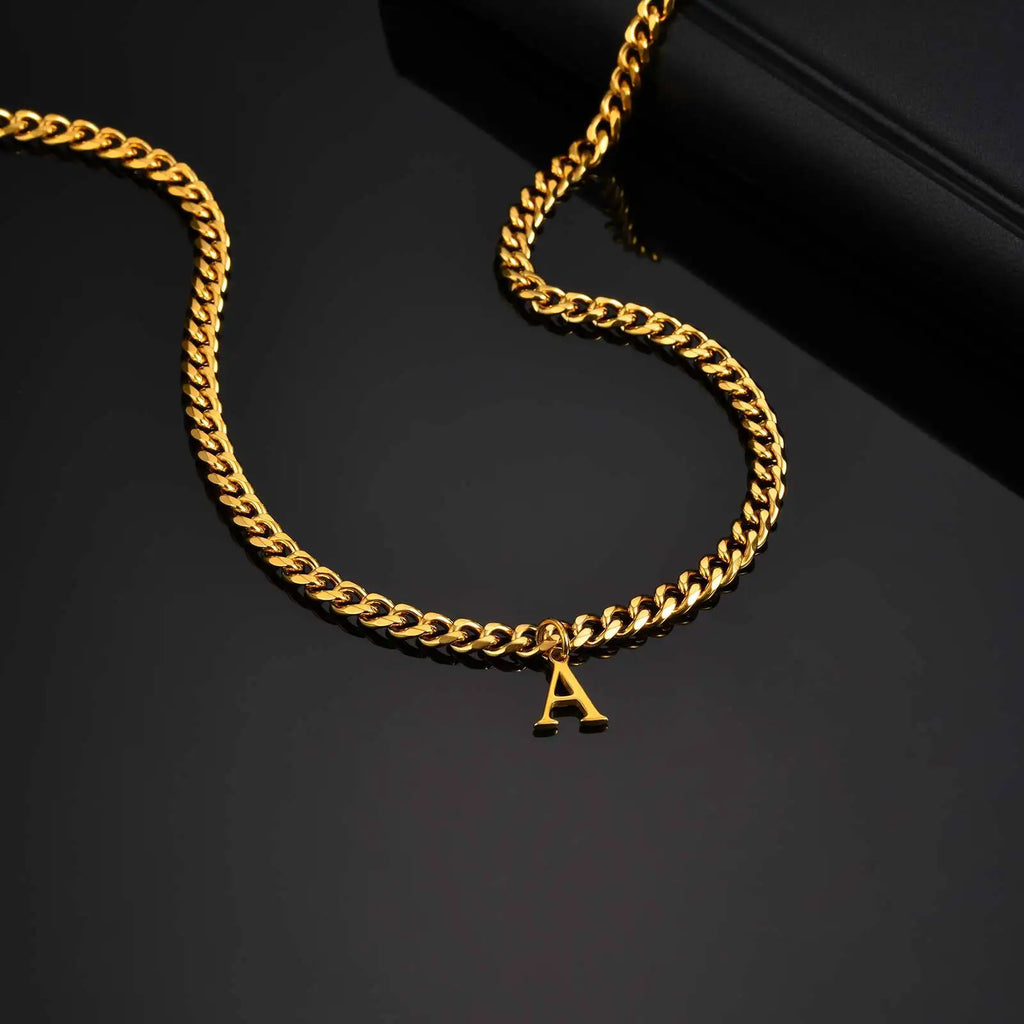 PENDRA Alphabet Initial Chain Necklace