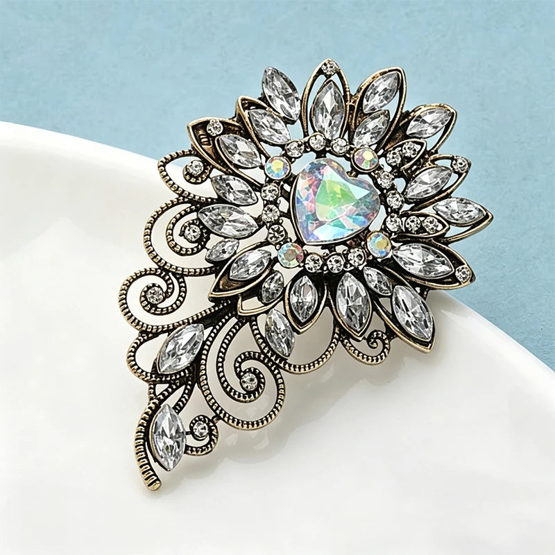 PENDRA Regalia Crystal Flower Brooch