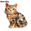 PENDRA Adorable Kitty Rhinestone Brooch