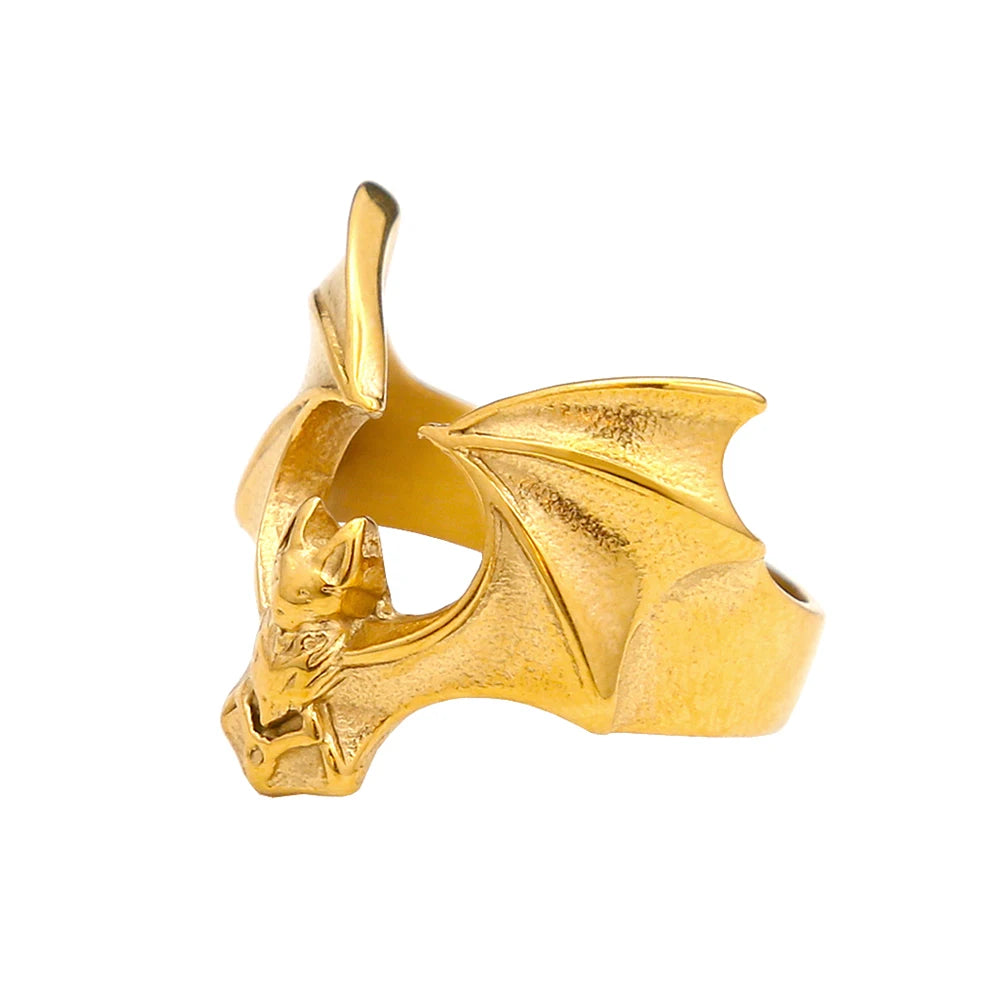 PENDRA Batgoth 316L Stainless Steel Gothic Bat Ring