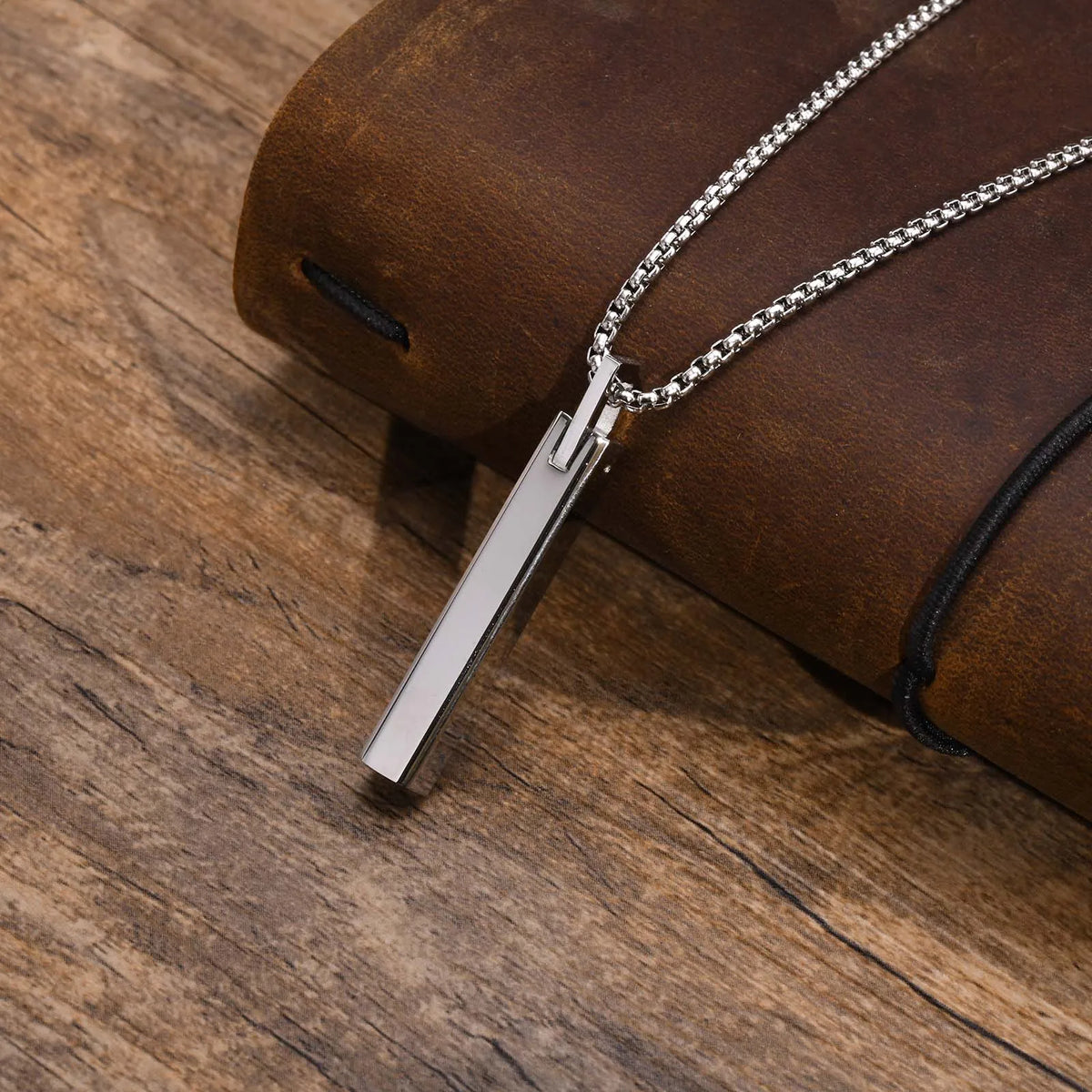 PENDRA Bar Vertical Box Pendant Necklace