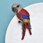 PENDRA Full Rhinestone Big Head Parrot Bird Brooch