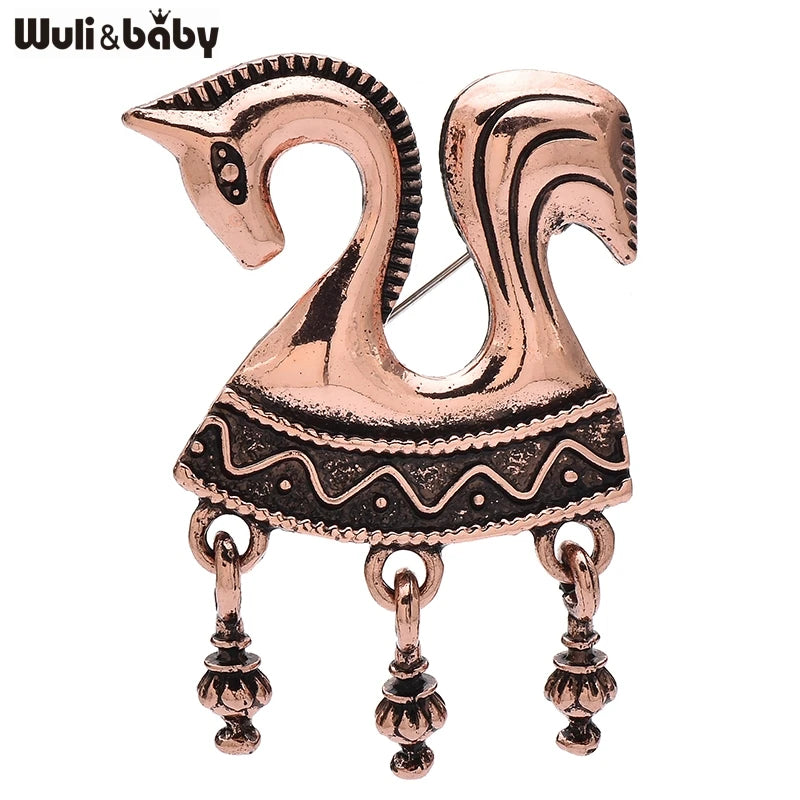 PENDRA Gallant Horse Vintage Metal Brooch