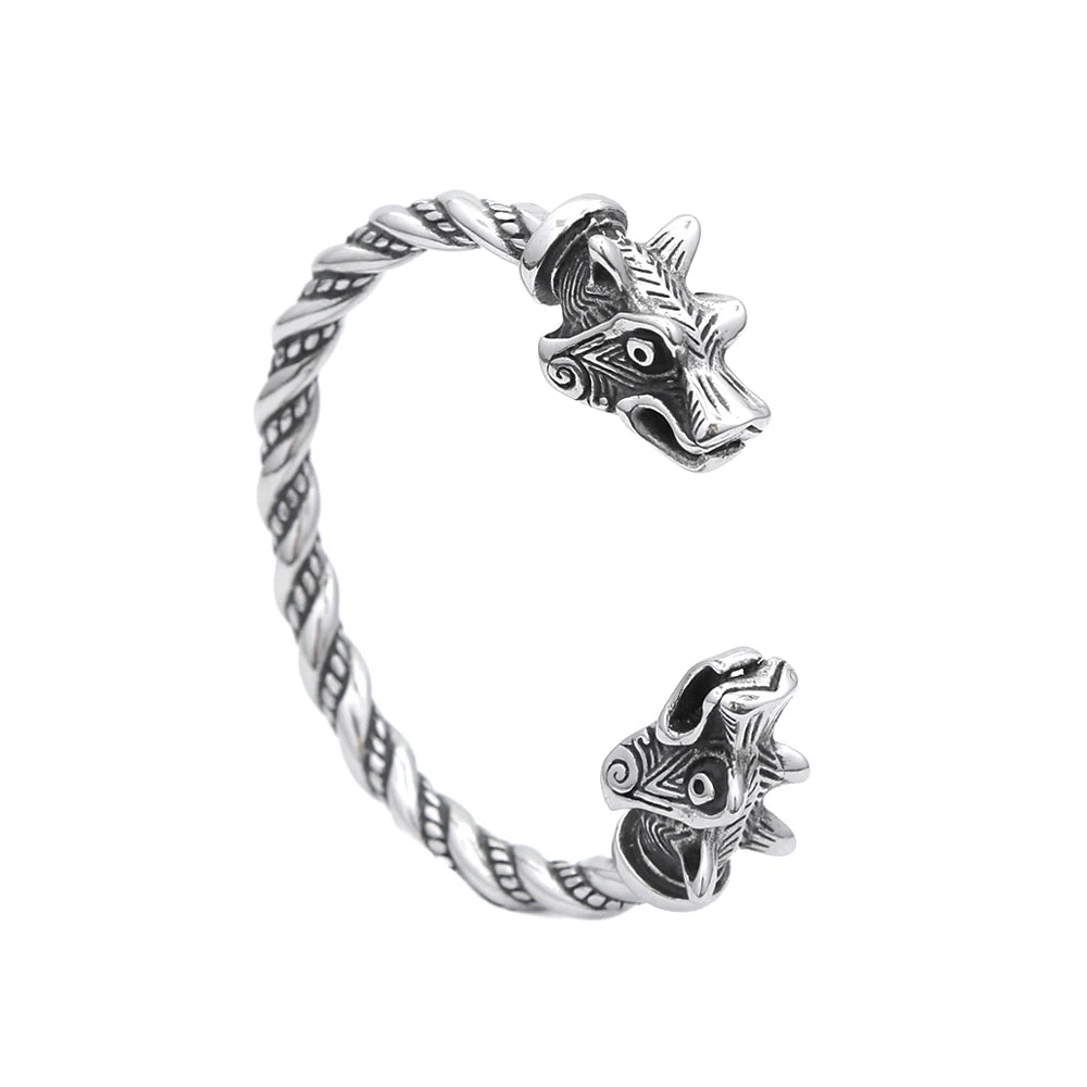 PENDRA Wolfduo Nordic Viking Double Wolf Bracelet