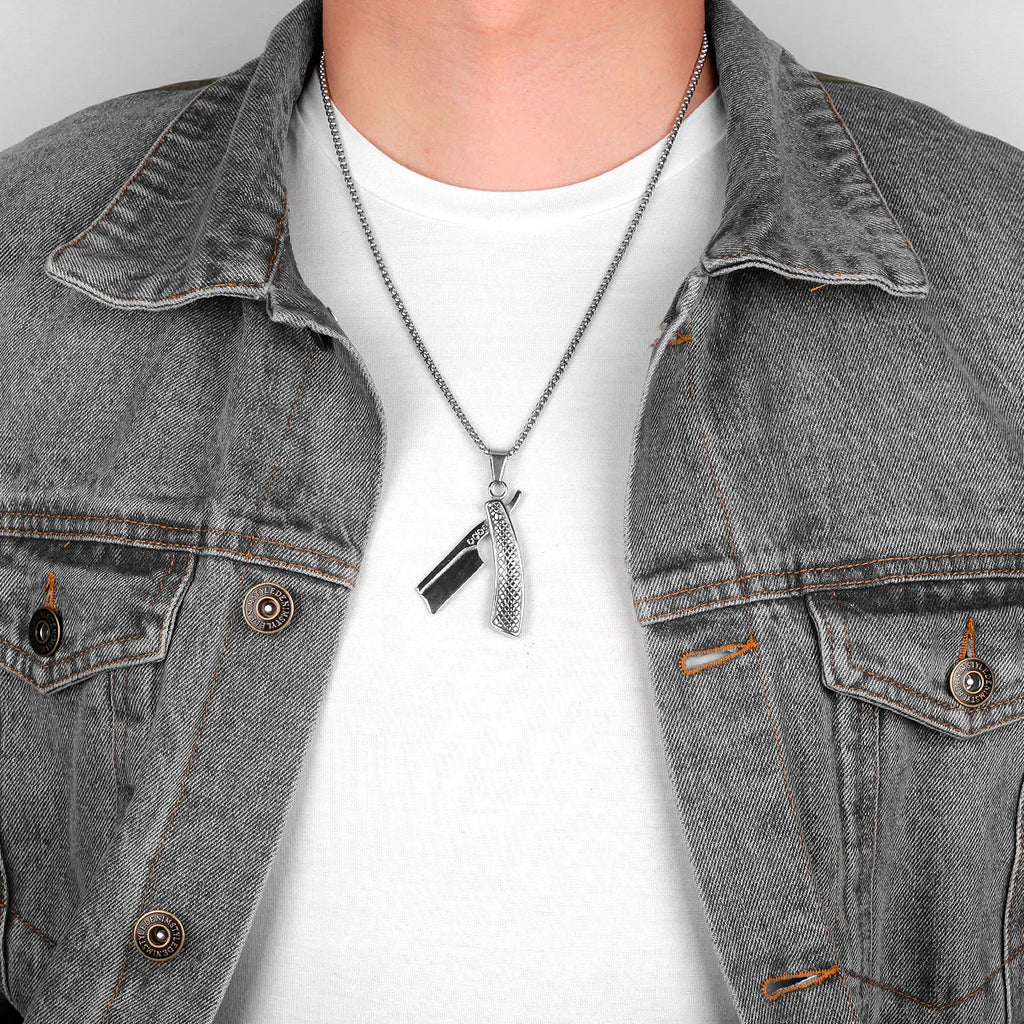 PENDRA Haircut Razor Barber Steel Necklace