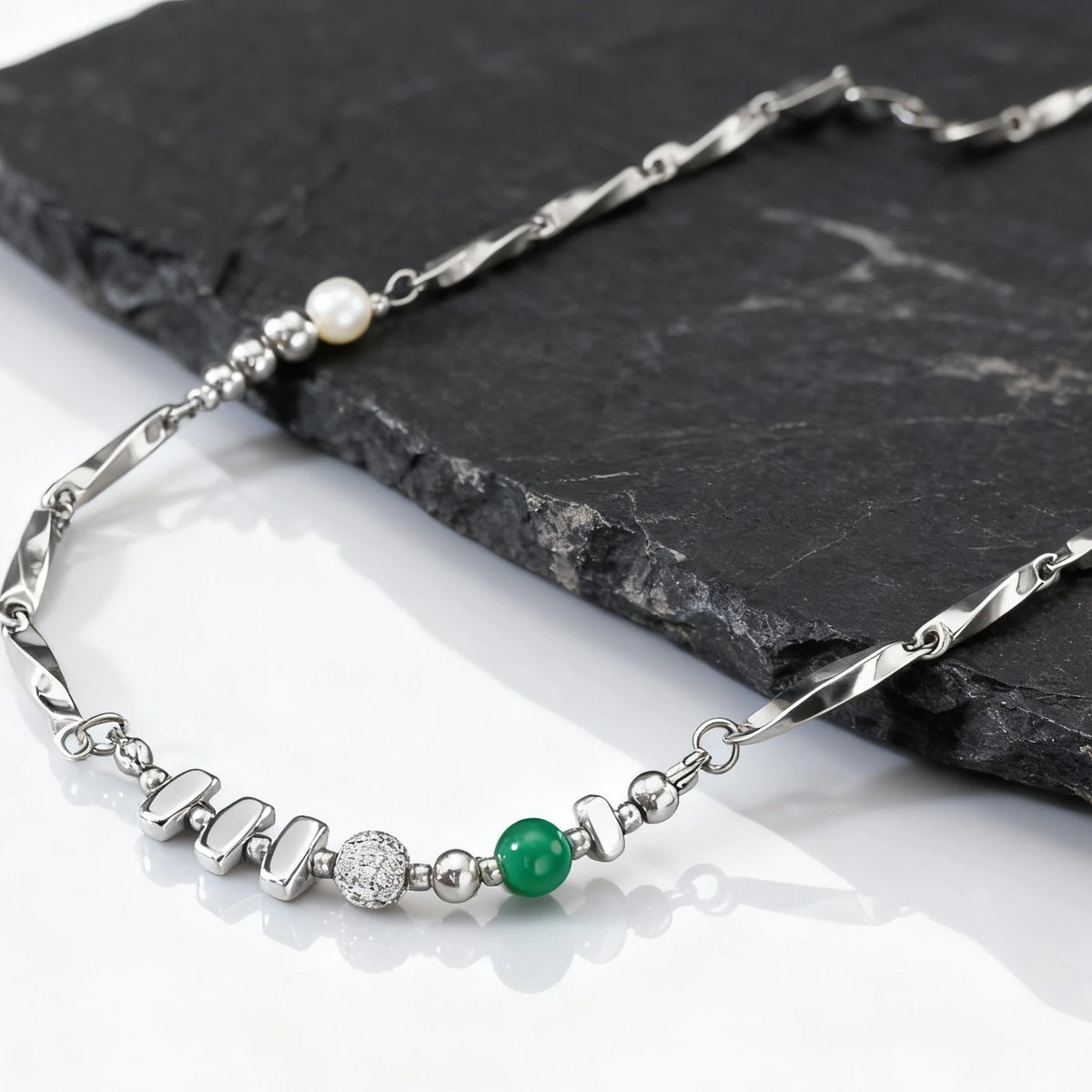 PENDRA Irregular Stone Chain Necklace