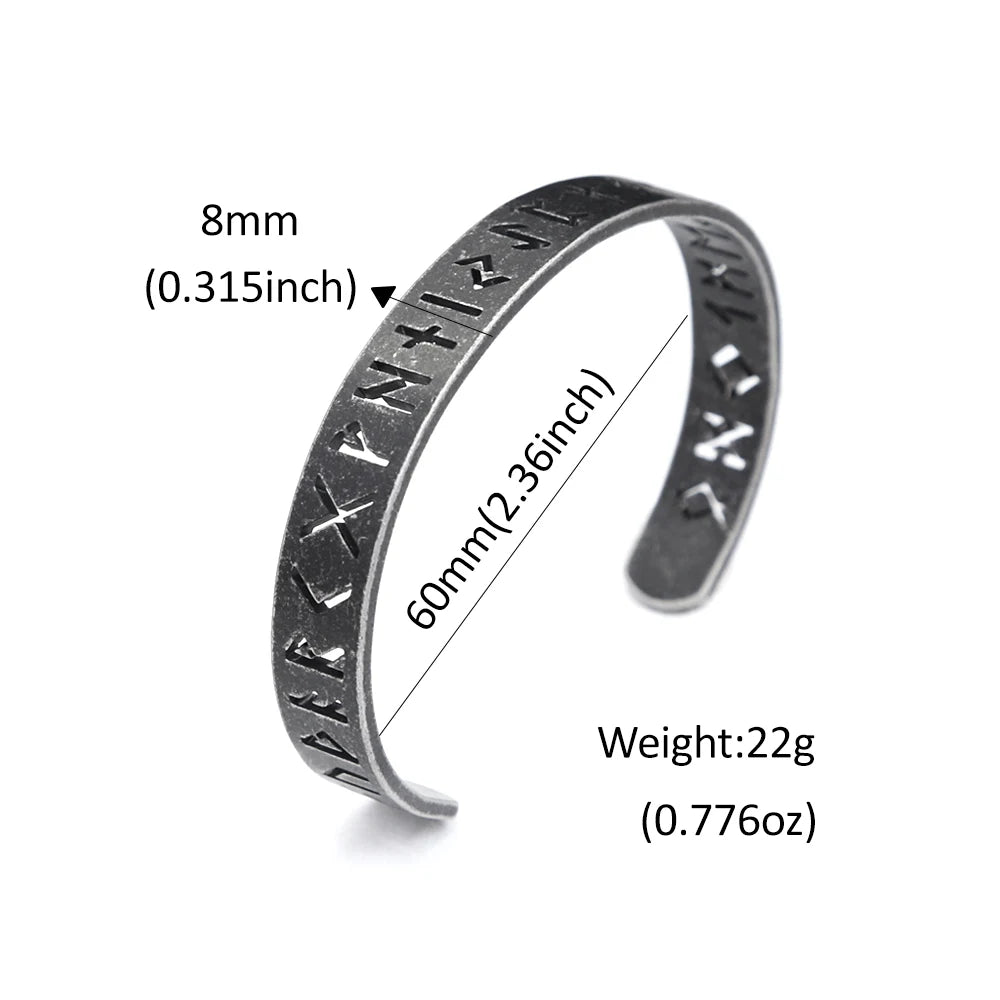 PENDRA Runeband Hollow Viking Rune Bracelet