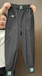Fashion Summer Harem Pants Female 2025 New Letter Women's Sports Pants Quick Dry Tie Feet Elastic Waist Casual Trousers