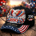 Printed Baseball Cap: United States of America 250th Anniversary Patriotic Eagle Independence Celebration 1776-2026 | American