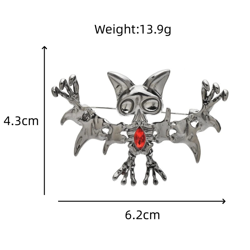 Wuli&baby Lovely Alloy Bat Brooches For Women Unisex  Halloween Animal Party Brooch Pins Gifts