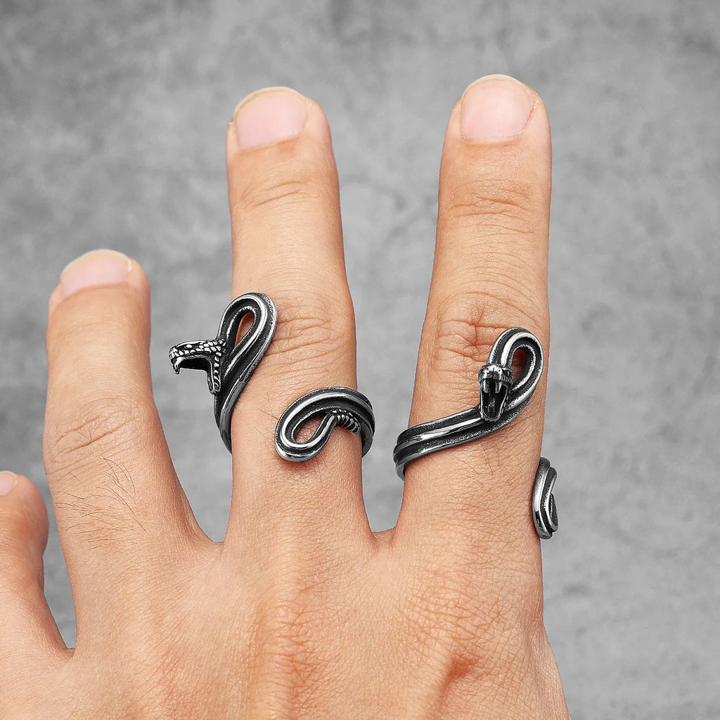 PENDRA Animal Snake Viper Steel Ring