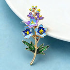 PENDRA Larkspur Enamel Larkspur Flower Brooch