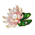 PENDRA Lotuselle Pink Pearl Lotus Flower Brooch