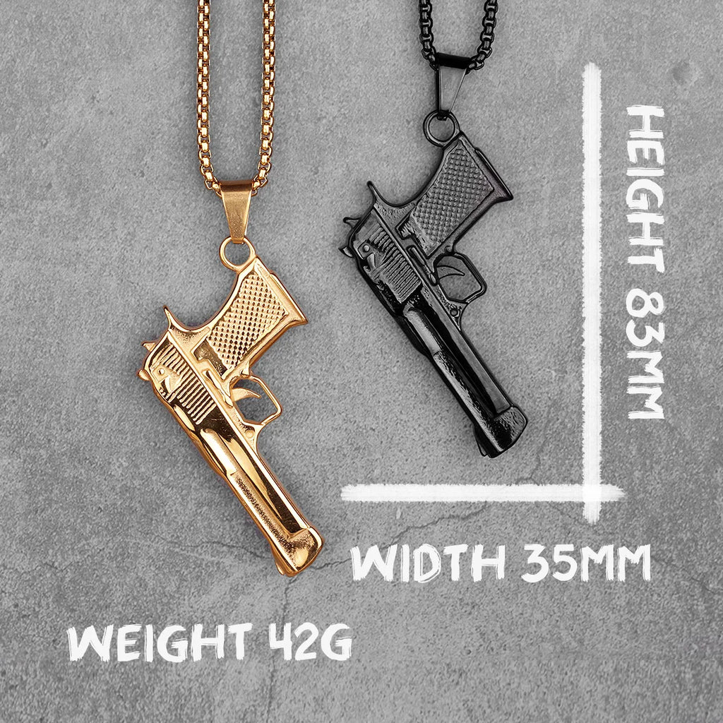 PENDRA Pistol Desert Eagle Steel Necklace