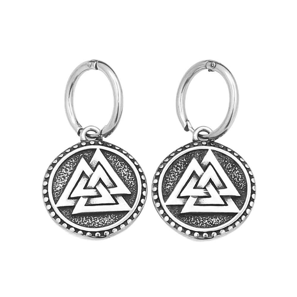 PENDRA Valknut Nordic Rune Earrings