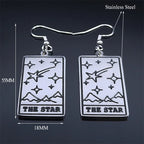Tarot Card The Star Dangle Earrings Stainless Steel Divination Drop Earring Jewelry boucle d’oreille acier inoxidable 3470