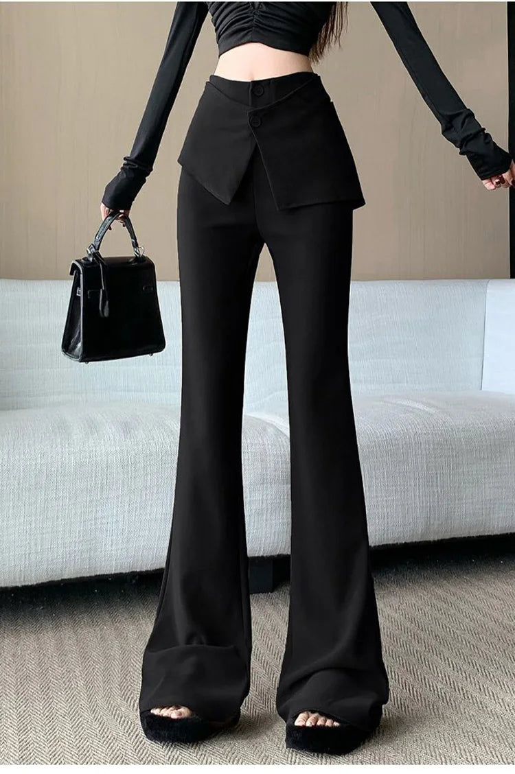PENDRA Waist Micro Flare Fake Pants