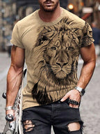 PENDRA Short-Sleeve Lion Print T-Shirt
