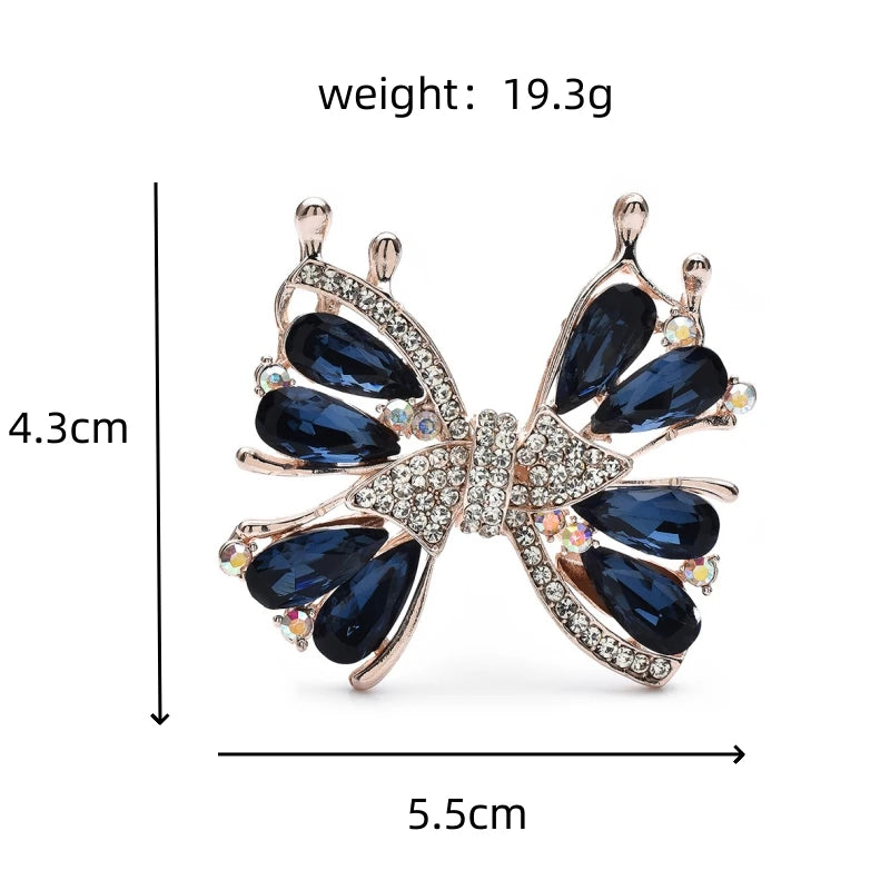 PENDRA Lumina Multicolor Crystal Butterfly Brooch