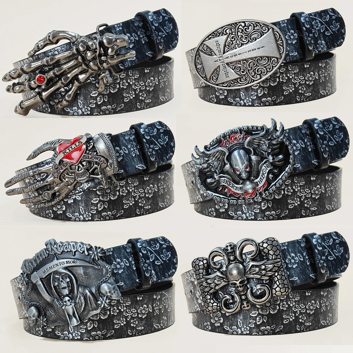 Nostalgic Design New Fashion Belt For Men Women Decoration Paired with Jeans Skirt Versatile Niche Silver Flora Black Belt