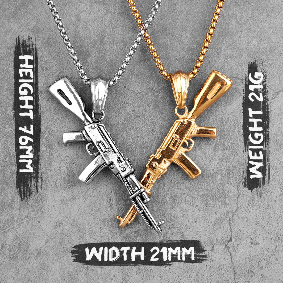 PENDRA Gun Boyfriend Steel Necklace